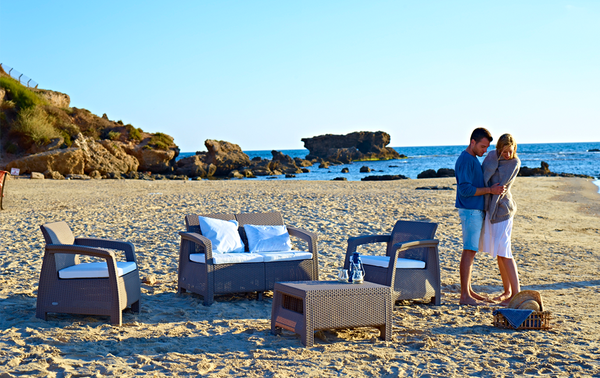 Conjunto jardin Keter Corfu Lounge Set Marron